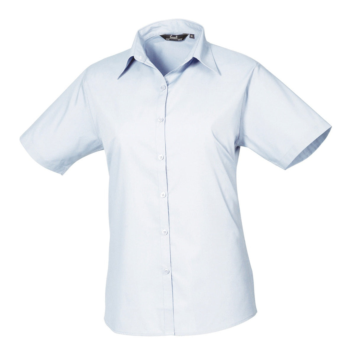 Women's short sleeve poplin blouse