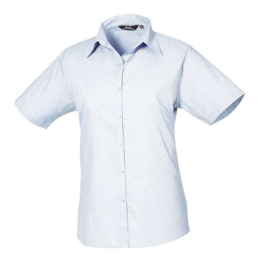 Women's short sleeve poplin blouse