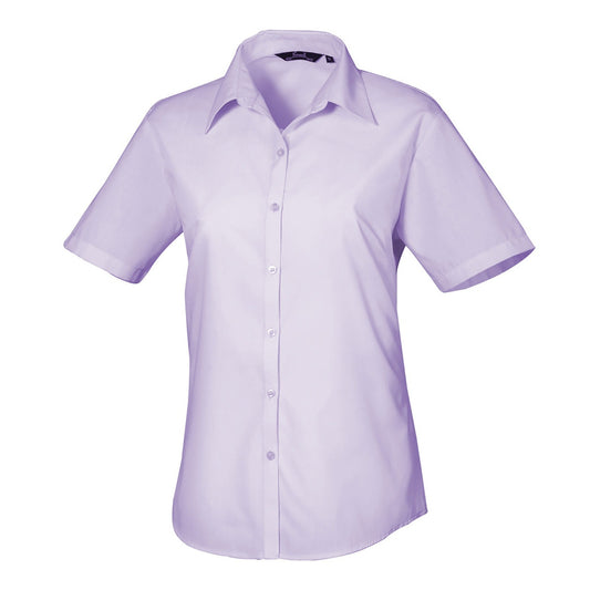 Women's short sleeve poplin blouse