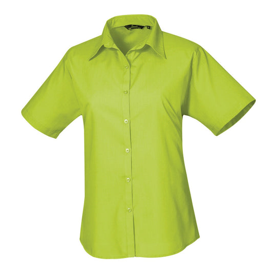 Women's short sleeve poplin blouse