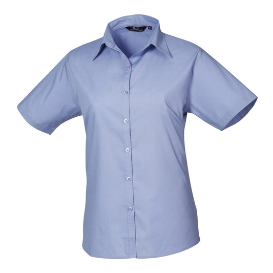 Women's short sleeve poplin blouse