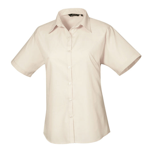 Women's short sleeve poplin blouse