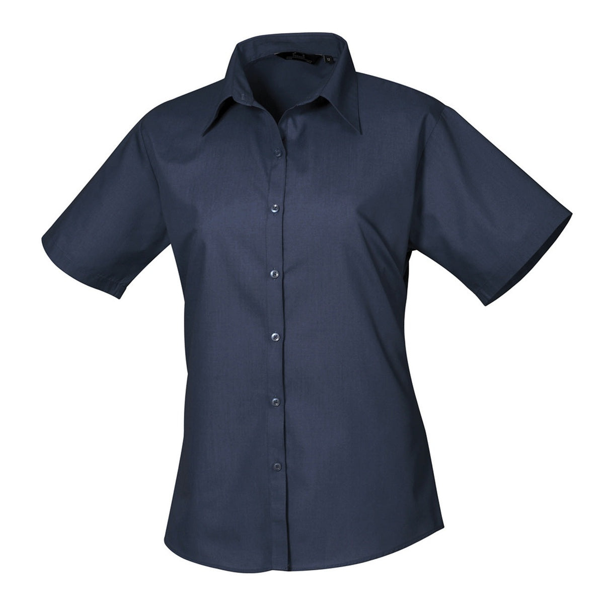 Women's short sleeve poplin blouse