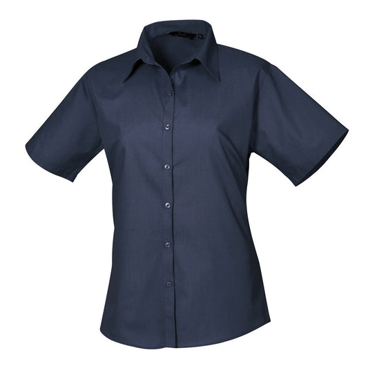 Women's short sleeve poplin blouse