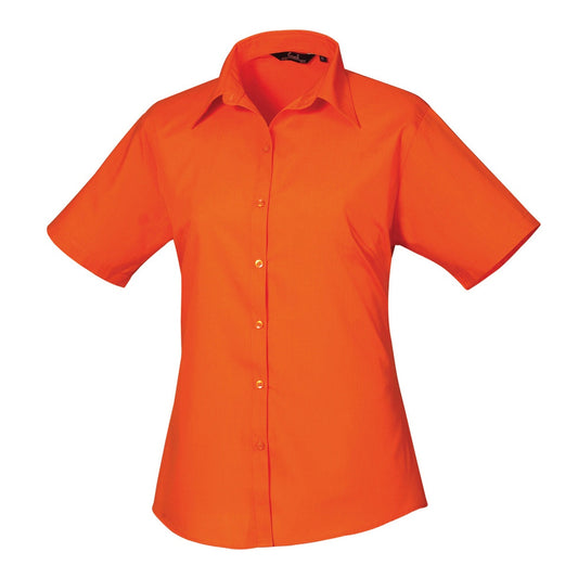Women's short sleeve poplin blouse