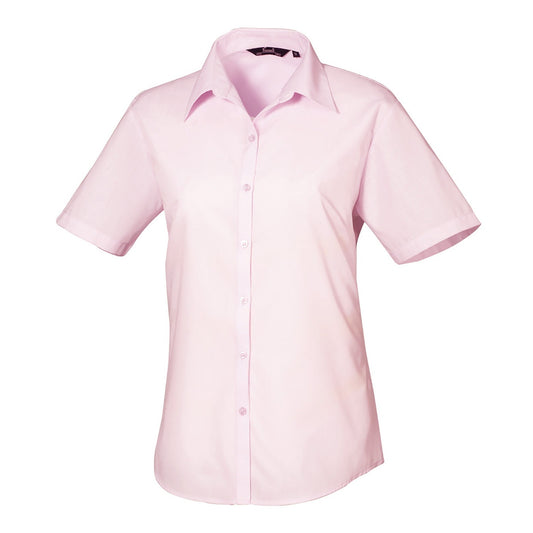 Women's short sleeve poplin blouse
