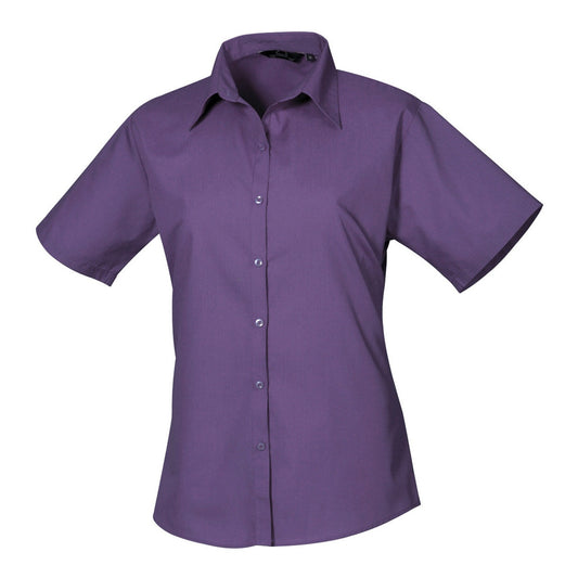 Women's short sleeve poplin blouse