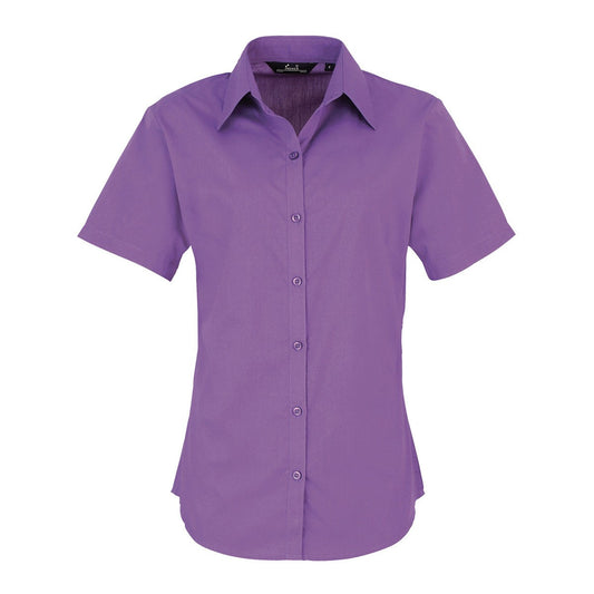 Women's short sleeve poplin blouse