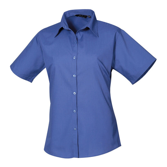Women's short sleeve poplin blouse