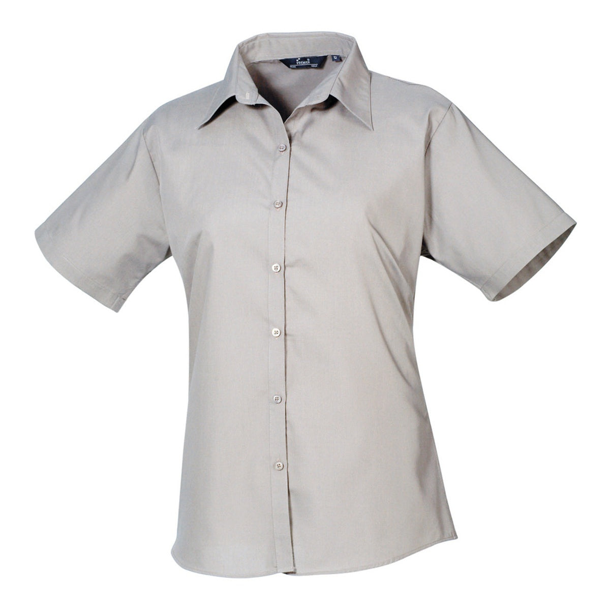 Women's short sleeve poplin blouse