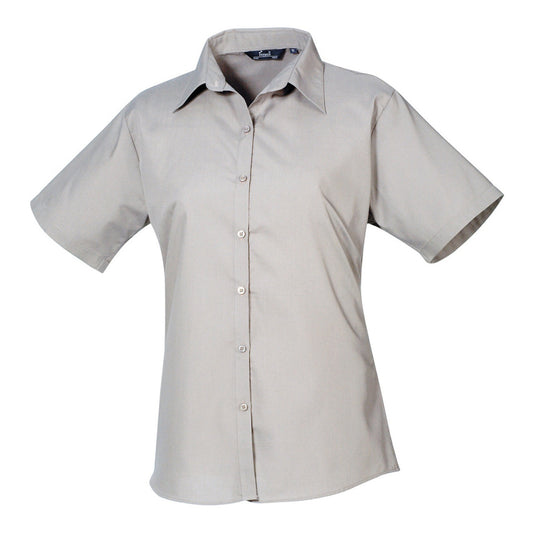 Women's short sleeve poplin blouse