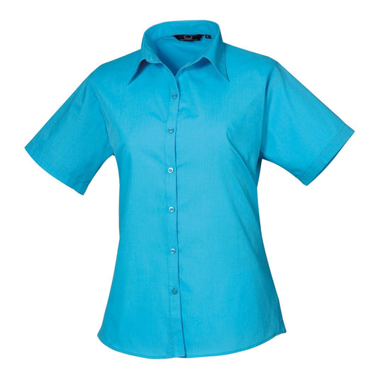 Women's short sleeve poplin blouse
