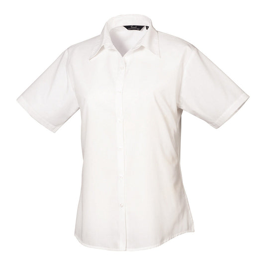 Women's short sleeve poplin blouse