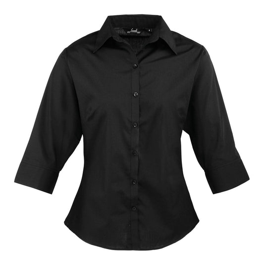 Women's ¾ sleeve poplin blouse