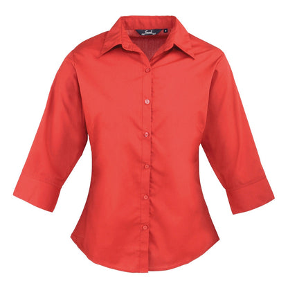 Women's ¾ sleeve poplin blouse