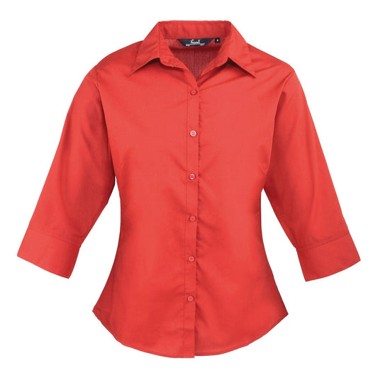 Women's ¾ sleeve poplin blouse