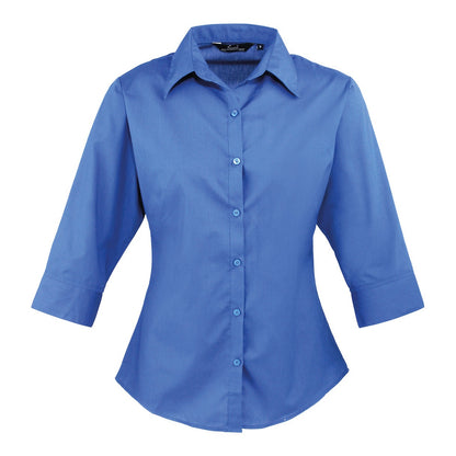 Women's ¾ sleeve poplin blouse