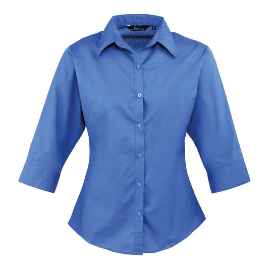 Women's ¾ sleeve poplin blouse