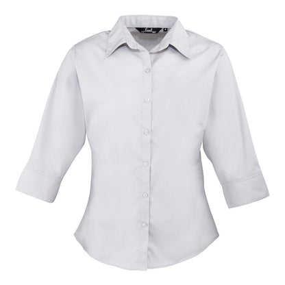 Women's ¾ sleeve poplin blouse