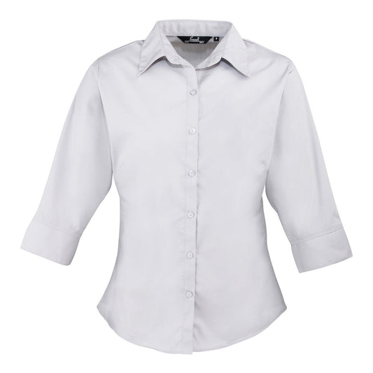 Women's ¾ sleeve poplin blouse