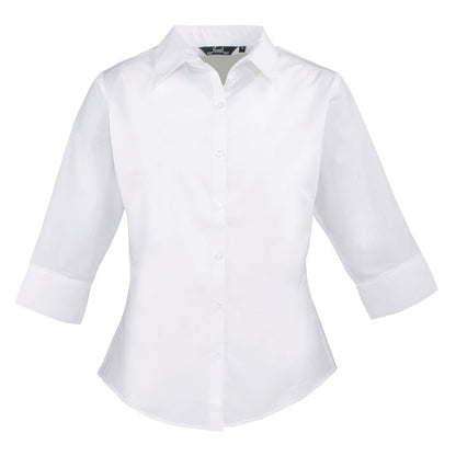 Women's ¾ sleeve poplin blouse