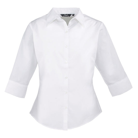 Women's ¾ sleeve poplin blouse