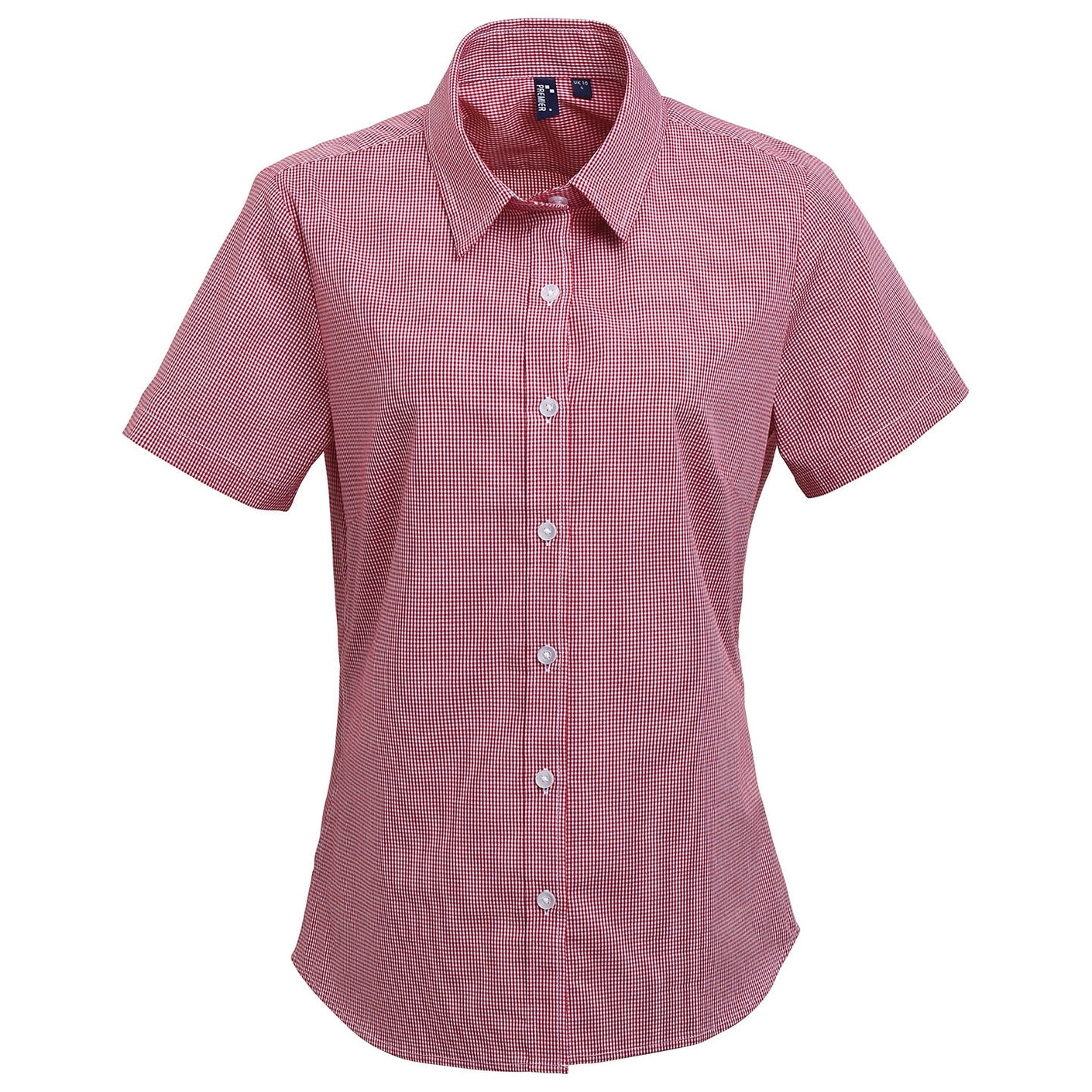 Women's Microcheck (Gingham) short sleeve cotton shirt