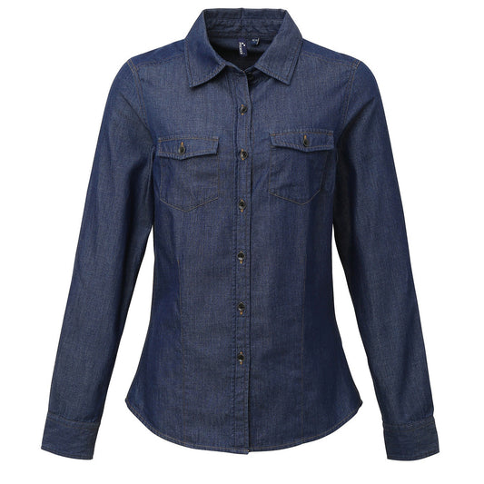Women's jeans stitch denim shirt