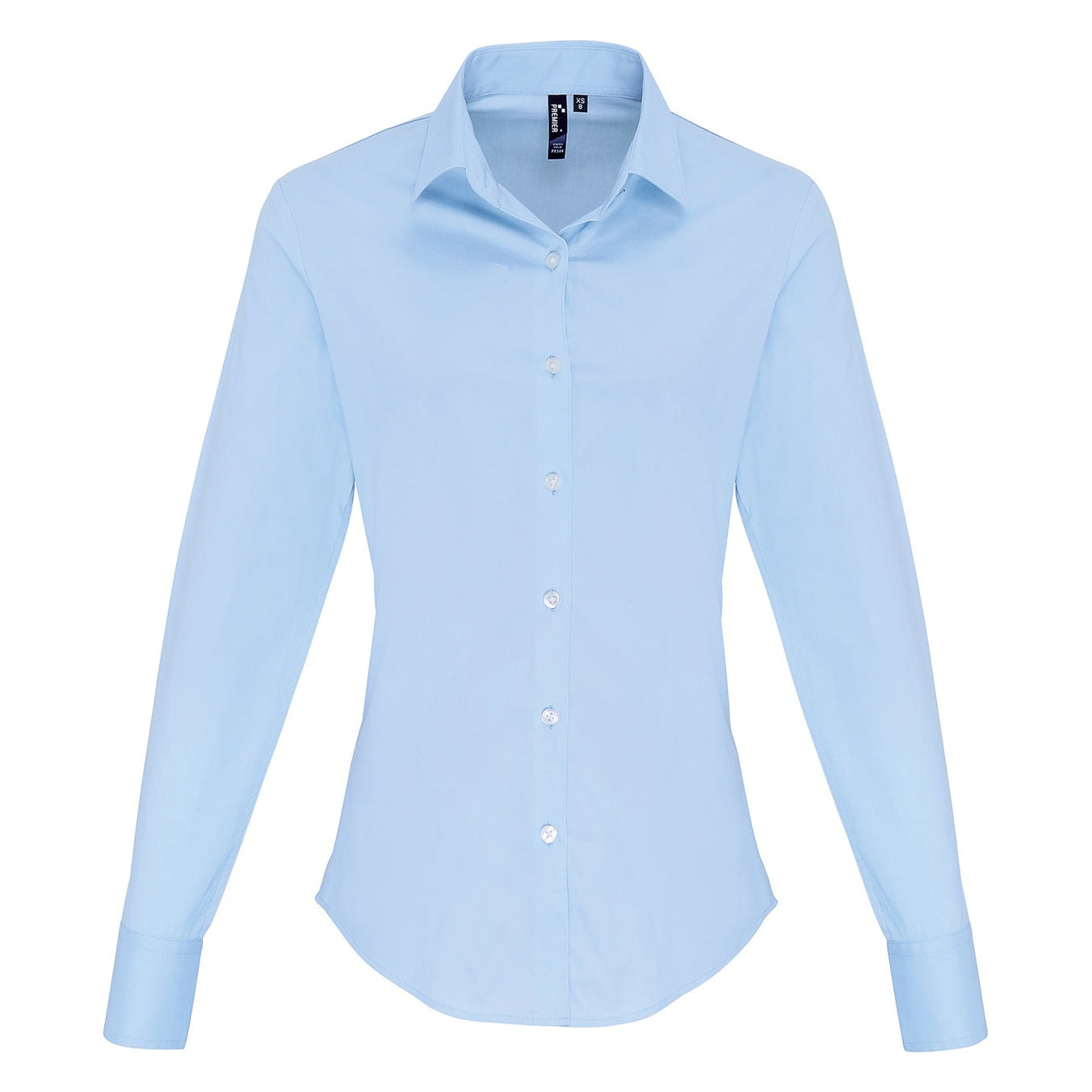 Women's stretch fit cotton poplin long sleeve blouse