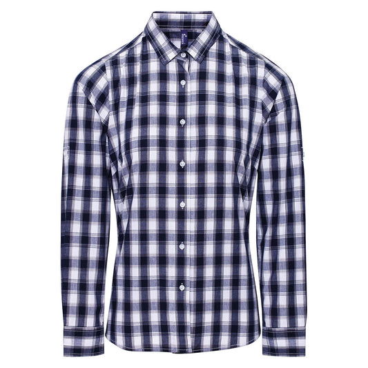 Women's Mulligan check cotton long sleeve shirt