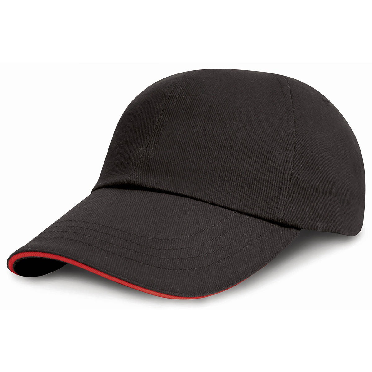 Junior low-profile heavy brushed cotton cap with sandwich peak