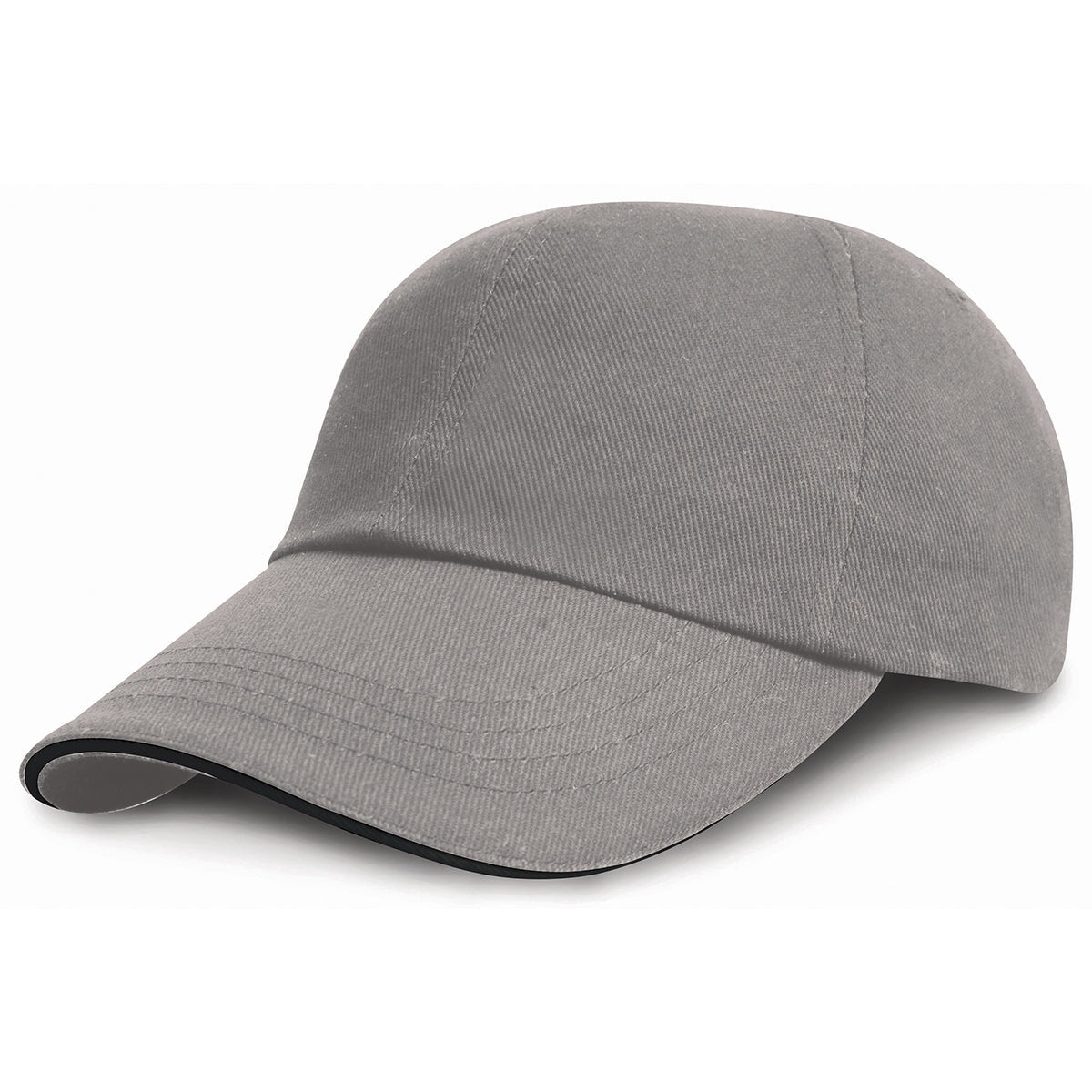 Low-profile heavy brushed cotton cap with sandwich peak
