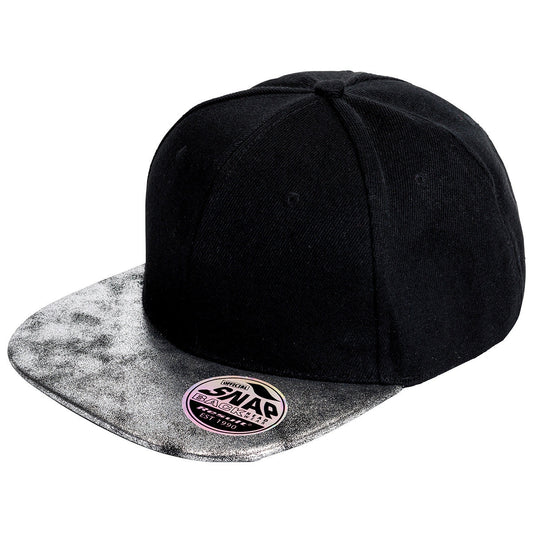 Bronx glitter flat peak snapback cap