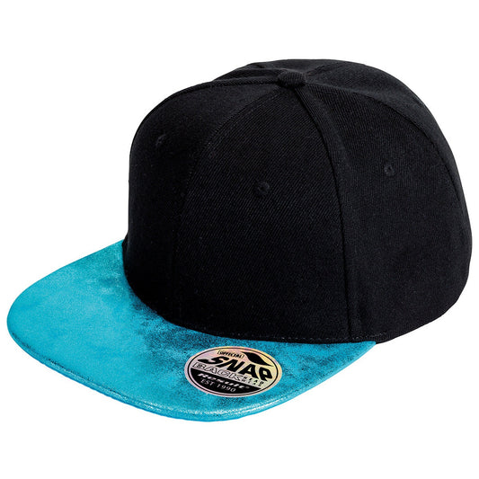 Bronx glitter flat peak snapback cap