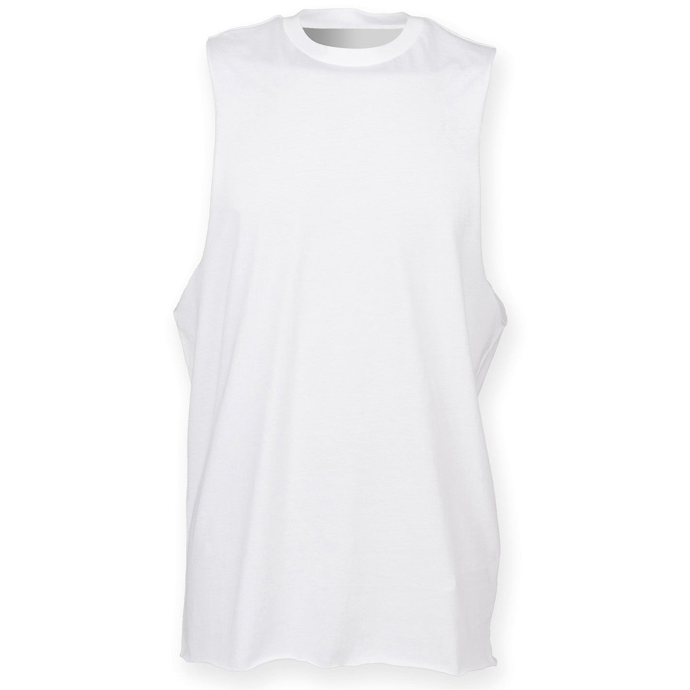 High neck slash armhole vest
