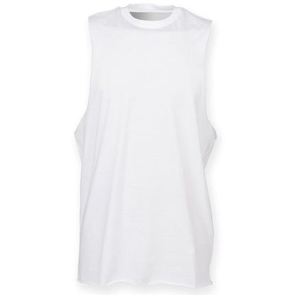 High neck slash armhole vest