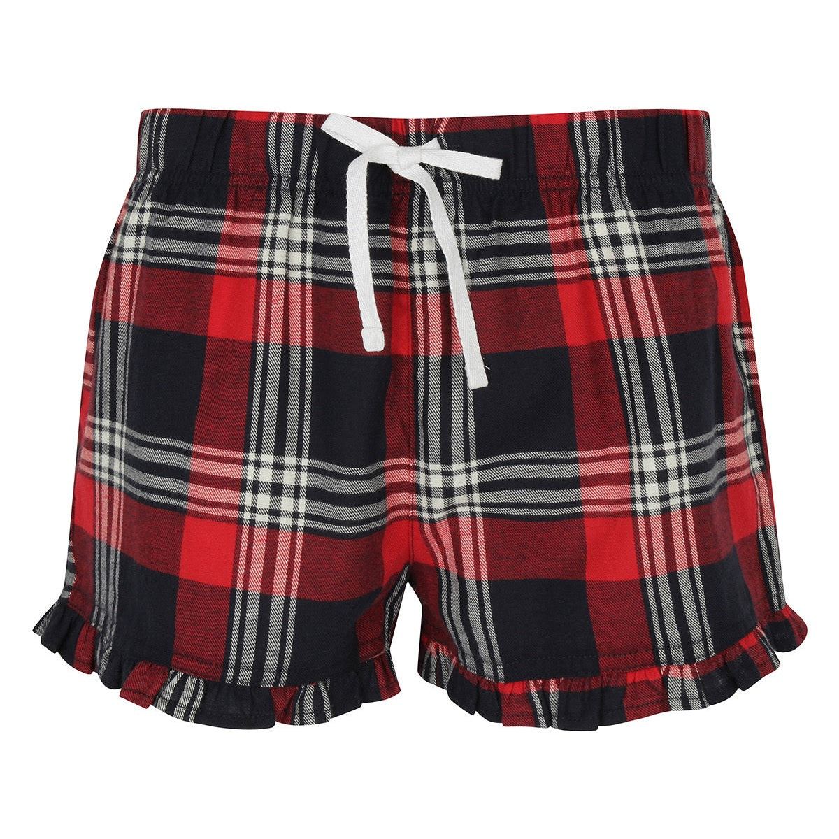 Women's tartan frill shorts