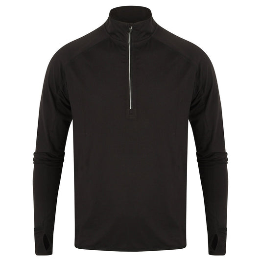 Long-sleeved ¼ zip top