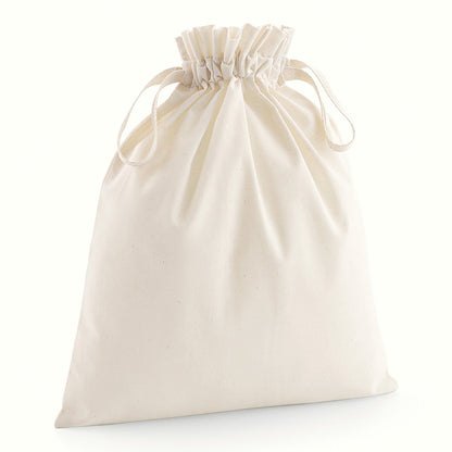 Organic cotton drawcord bag