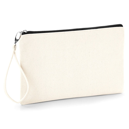 Canvas wristlet pouch