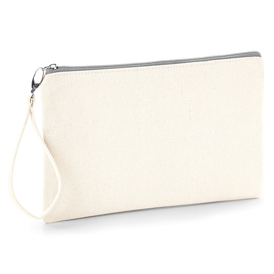 Canvas wristlet pouch