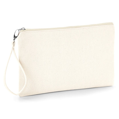 Canvas wristlet pouch