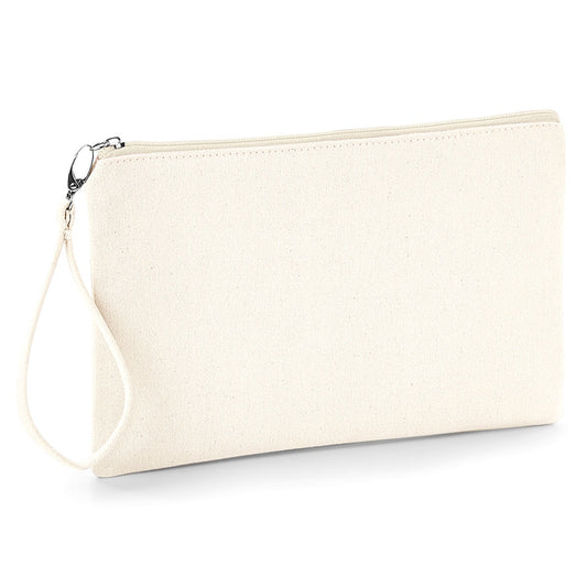 Canvas wristlet pouch