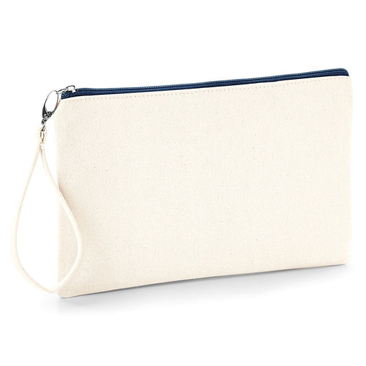 Canvas wristlet pouch