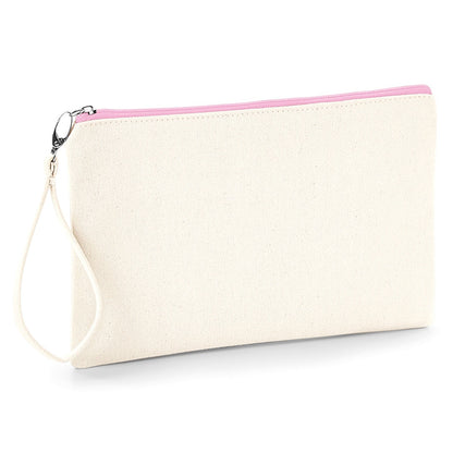 Canvas wristlet pouch