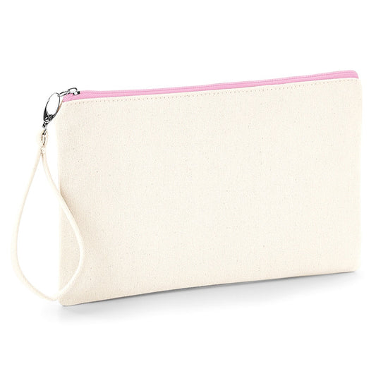Canvas wristlet pouch