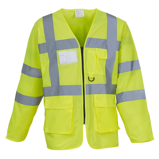 Hi-vis executive long sleeve waistcoat (HVJ800)