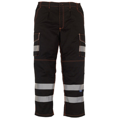 Hi-vis polycotton cargo trousers with kneepad pockets (HV018T/3M)