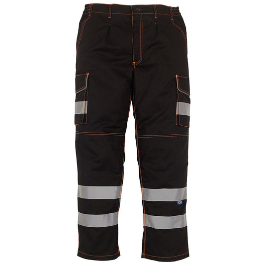 Hi-vis polycotton cargo trousers with kneepad pockets (HV018T/3M)