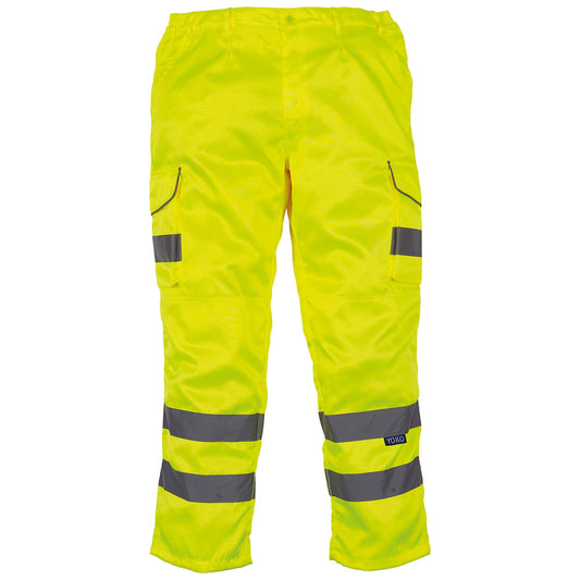 Hi-vis polycotton cargo trousers with kneepad pockets (HV018T/3M)